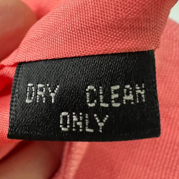 Linda Allard Ellen Tracy US 4 VINTAGE 80s Pink LINEN SILK Blend Pencil Skirt - Picture 9 of 9